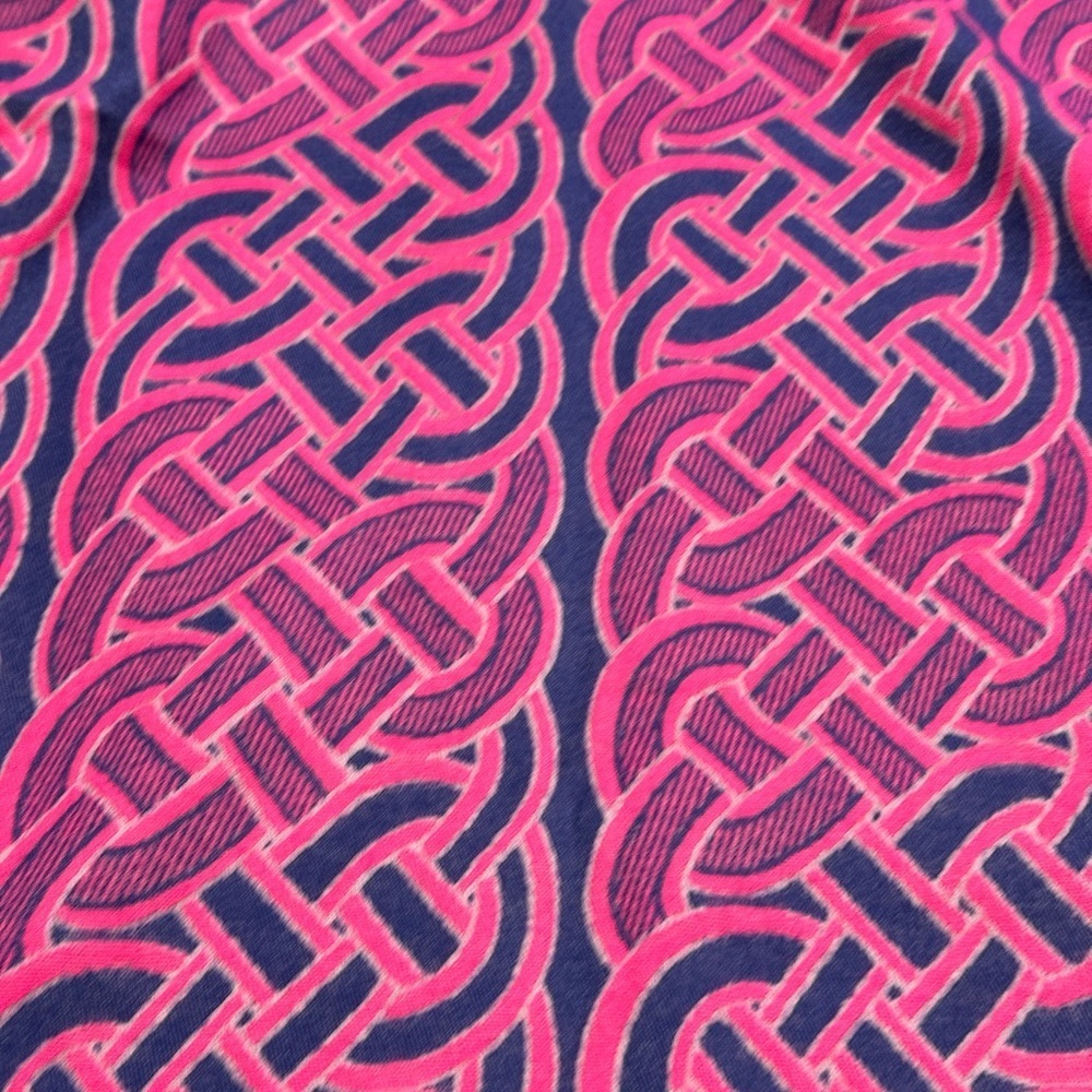 Clan Artisan fuschia and Navy Patterned Scarf - Picture 8 of 8